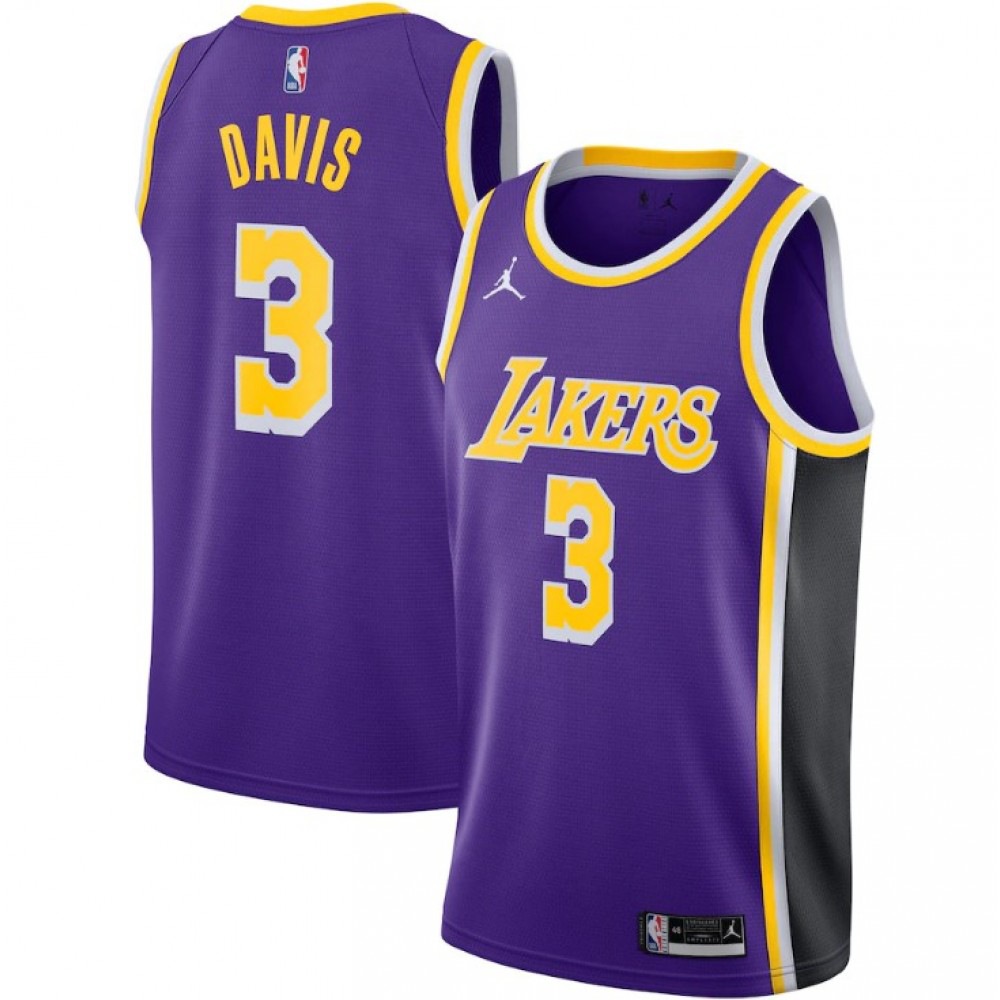Men's Los Angeles Lakers Anthony Davis #3 Jordan Purple Swingman Jersey - Statement Edition-Pro Kit Vault | Brand New 26/27 Sports Jerseys